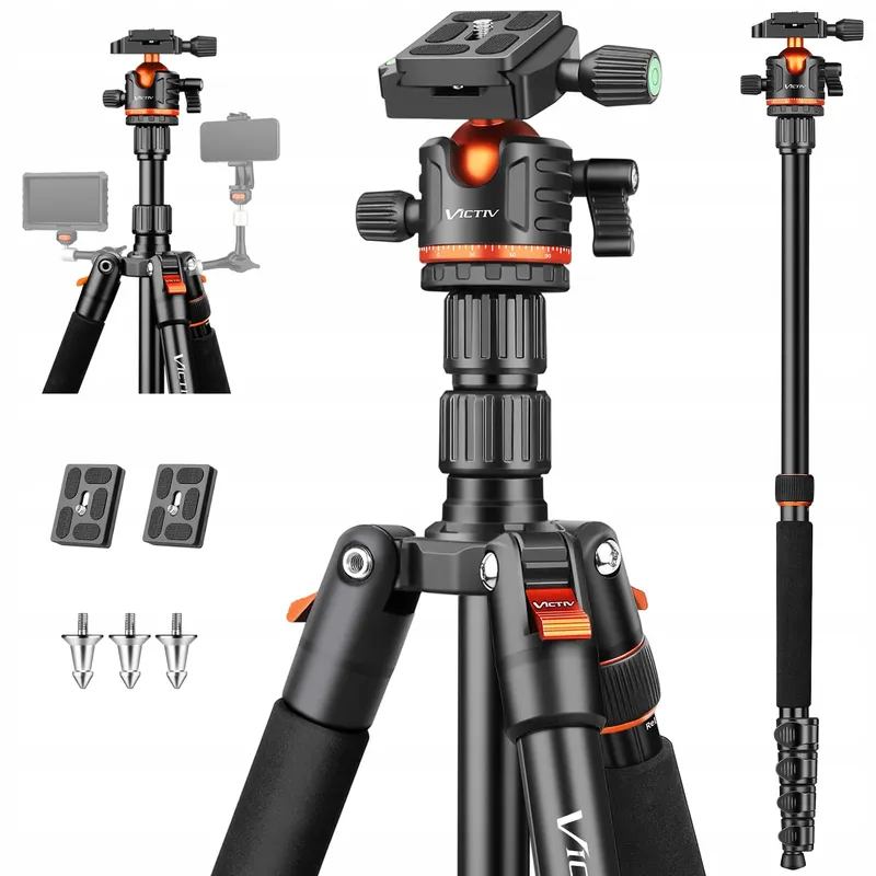 VICTIV Camerastatief 200cm Aluminium Reisstatief DSLR Smartphone — foto 1