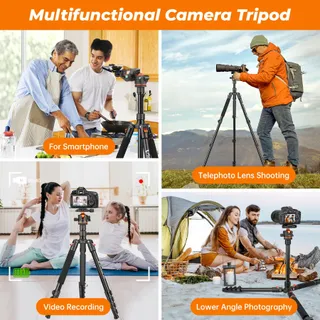 VICTIV Camerastatief 200cm Aluminium Reisstatief DSLR Smartphone — miniatuur 6