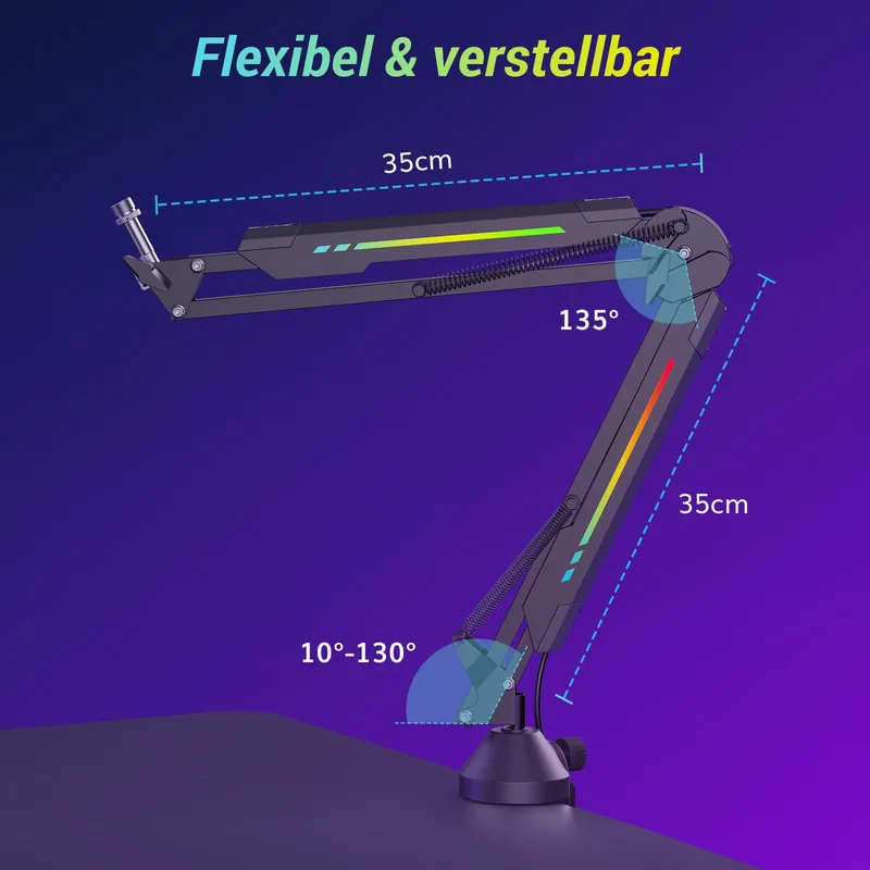TONOR T20S Gaming Microfoonarm RGB Helderheid App — foto 5