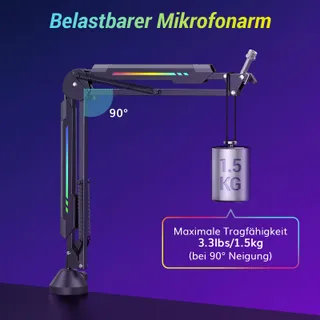 TONOR T20S Gaming Microfoonarm RGB Helderheid App — miniatuur 4