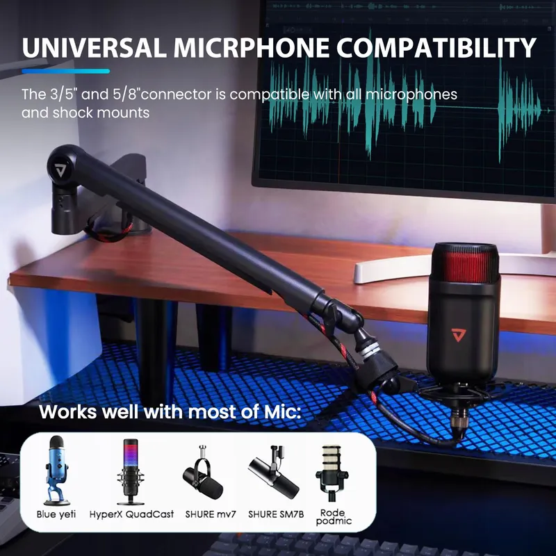 THRONMAX Twist S6 Microfoonarm 360° Staal Zwart Blue Yeti — foto 6