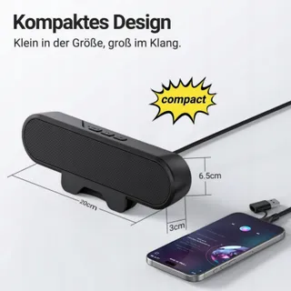 INWA PC Luidsprekers USB Monitor 10W HD Stereo Laptop Telefoon — miniatuur 2