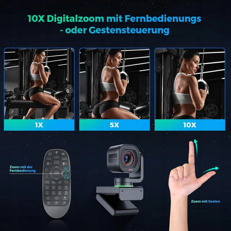 ANGETUBE 4K Webcam AI PTZ USB 3.0 Dubbele Microfoon HDR — foto 8