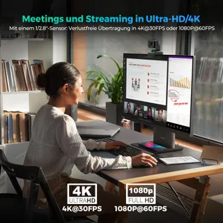 ANGETUBE 4K Webcam AI PTZ USB 3.0 Dubbele Microfoon HDR — miniatuur 4