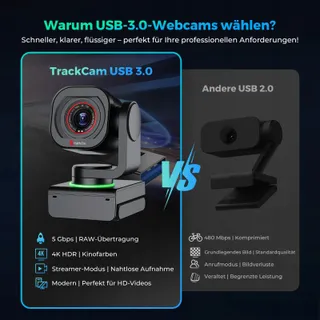 ANGETUBE 4K Webcam AI PTZ USB 3.0 Dubbele Microfoon HDR — miniatuur 5