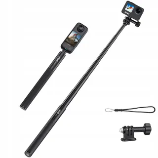 VRIG Selfiestick 131cm voor Insta360 GoPro en Smartphone Zwart — miniatuur 1