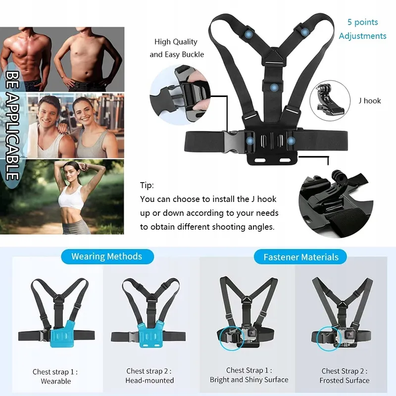 TEKCAM Accessoireset Actiecamera GoPro AKASO DJI SJCAM — foto 4