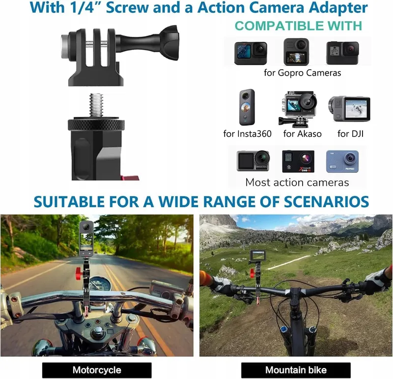 UNSTINCER Camerahouder 7-35mm Verstelbaar 270° GoPro Insta360 — foto 3