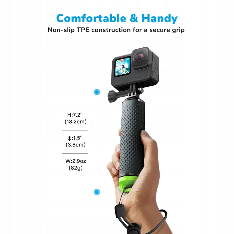 SAMETOP Drijvende Handgreep voor GoPro Hero DJI Osmo Action Groen — foto 3