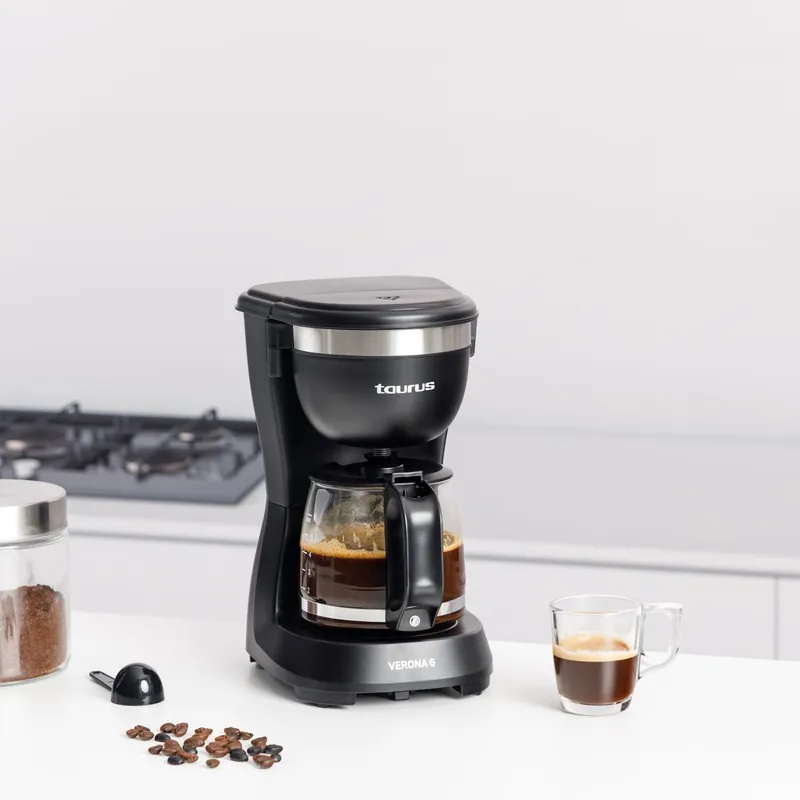 TAURUS Verona 6 Koffiezetapparaat 600W 600ml Intense Flavour Zwart — foto 4