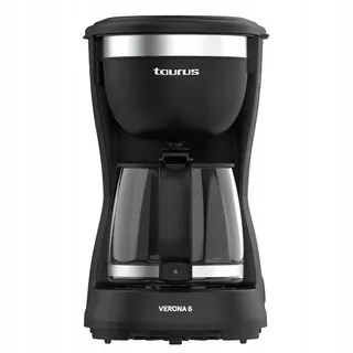 TAURUS Verona 6 Koffiezetapparaat 600W 600ml Intense Flavour Zwart — miniatuur 1