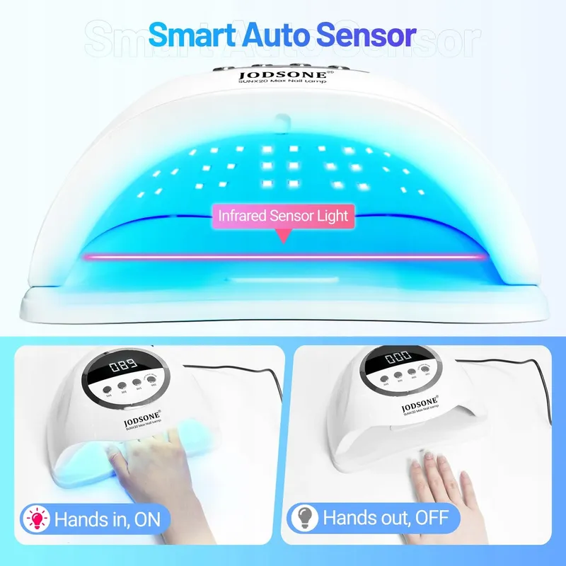 JODSONE 320W UV LED Nagellamp met Sensor 72 LED 4 Timers — foto 4