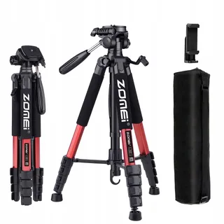 ZOMEI Professioneel Statief 188cm DSLR Telefoon Projector Rood — miniatuur 1