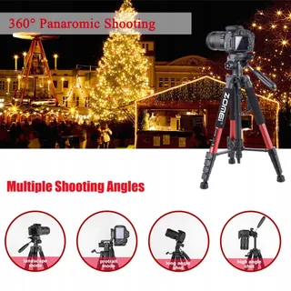 ZOMEI Professioneel Statief 188cm DSLR Telefoon Projector Rood — miniatuur 4