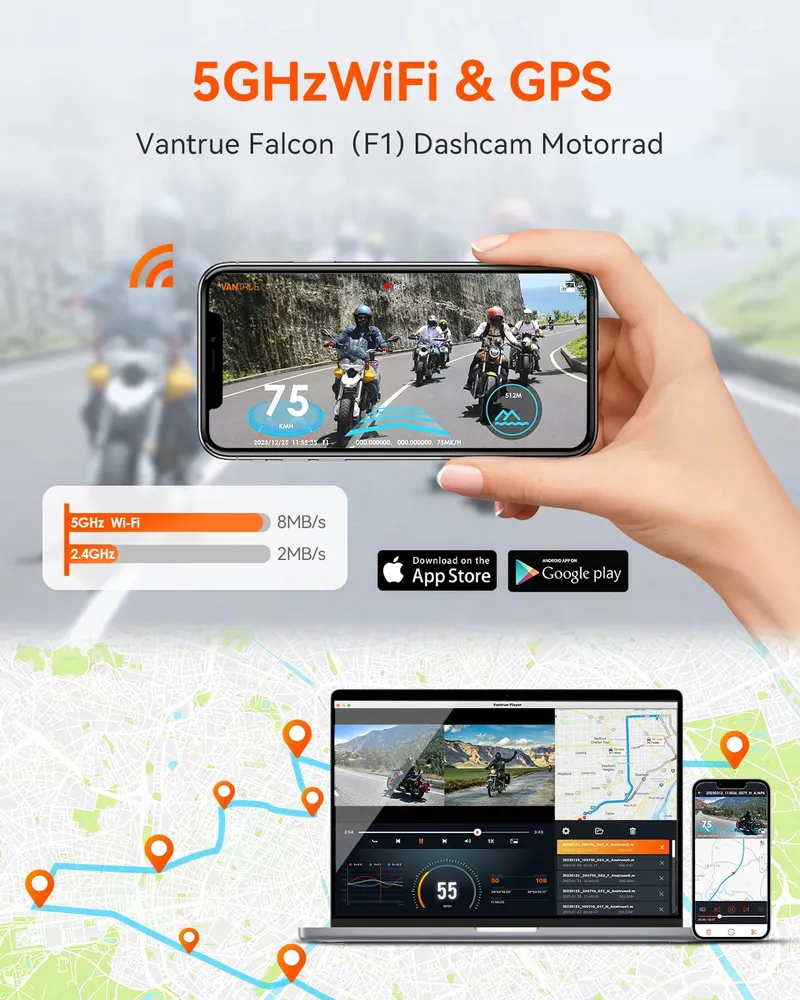 VANTRUE F1 Motordashcam 4K 1080P WiFi GPS Waterdicht Nachtzicht — foto 3