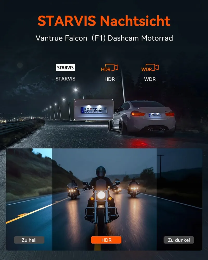 VANTRUE F1 Motordashcam 4K 1080P WiFi GPS Waterdicht Nachtzicht — foto 6