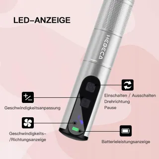 HEBECA Manicure Pedicure Set Draadloos 12-in-1 Grijs — miniatuur 6