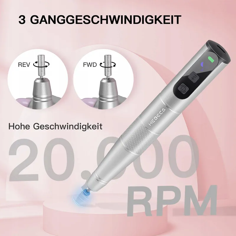 HEBECA Manicure Pedicure Set Draadloos 12-in-1 Grijs — foto 5