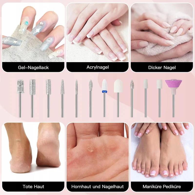 HEBECA Manicure Pedicure Set Draadloos 12-in-1 Grijs — foto 8