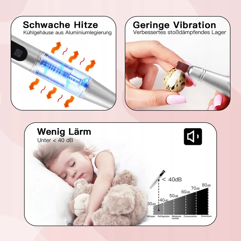 HEBECA Manicure Pedicure Set Draadloos 12-in-1 Grijs — foto 4