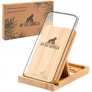 MY FAT GORILLA Bamboe Telefoon- En Tabletstandaard Verstelbaar Versie 2 — miniatuur 1