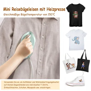 NEWBEALER Mini Reisstrijkijzer 220V/120V Compact Geen Stoom Groen — miniatuur 7