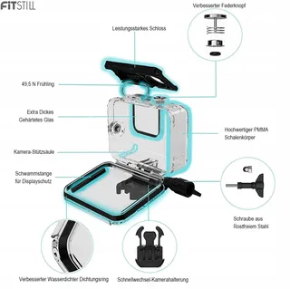 FITSTILL Waterdichte Behuizing GoPro Hero13 12 11 10 9 Duikaccessoires — miniatuur 6