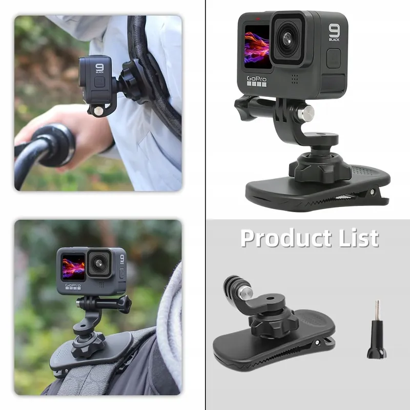 SUREWO Draaibare Rugzakhouder Voor Actiecamera's Hero DJI Campark — foto 6