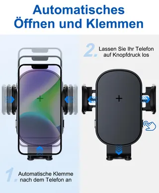 BEEASY Snelle Draadloze Autolader 15W Qi Telefoonhouder — miniatuur 3