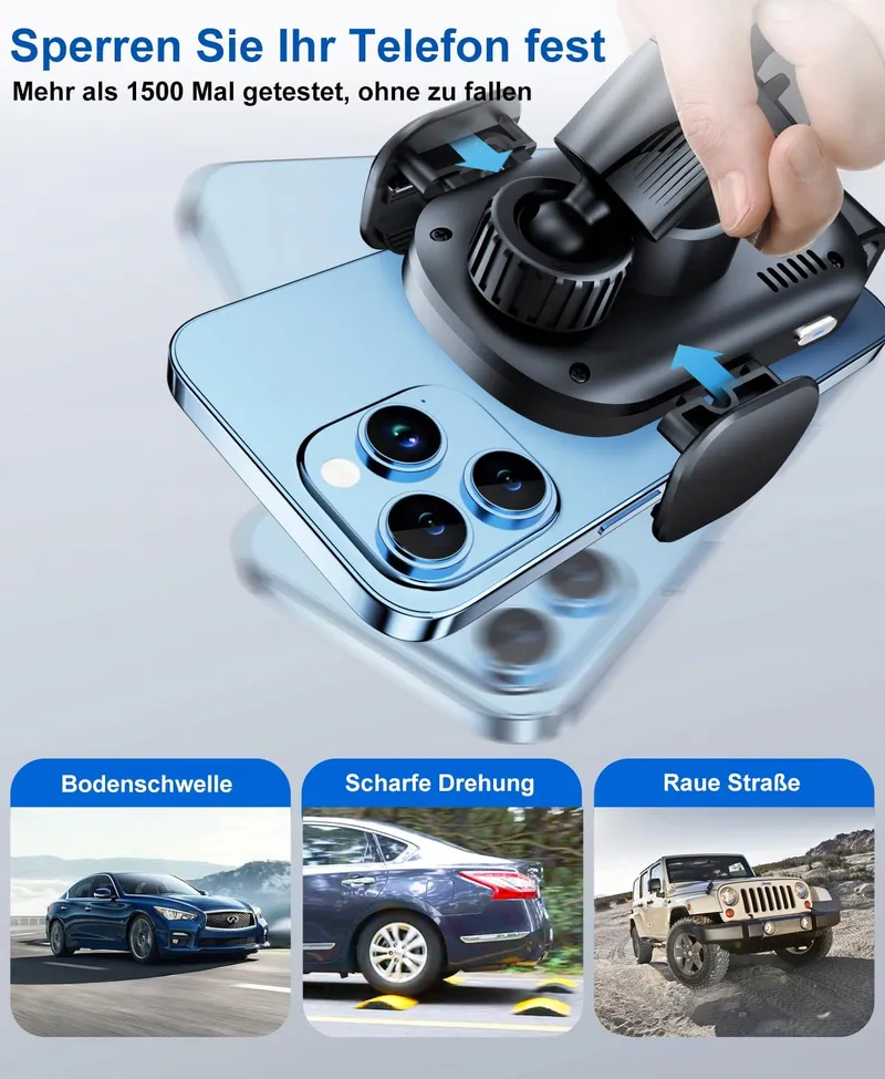 BEEASY Snelle Draadloze Autolader 15W Qi Telefoonhouder — foto 5