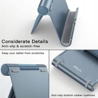JETECH Opvouwbare Tabletstandaard iPad Galaxy Tab Telefoons Grijs — miniatuur 4
