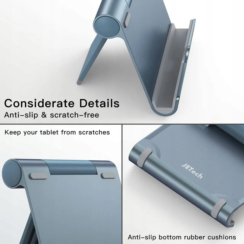 JETECH Opvouwbare Tabletstandaard iPad Galaxy Tab Telefoons Grijs — foto 4