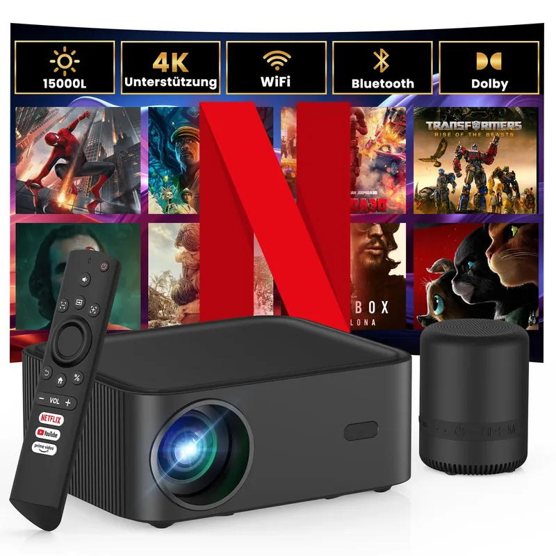 HOPVISION Projector 4K Full HD 1080P WiFi6 Bluetooth Netflix YouTube — foto 1