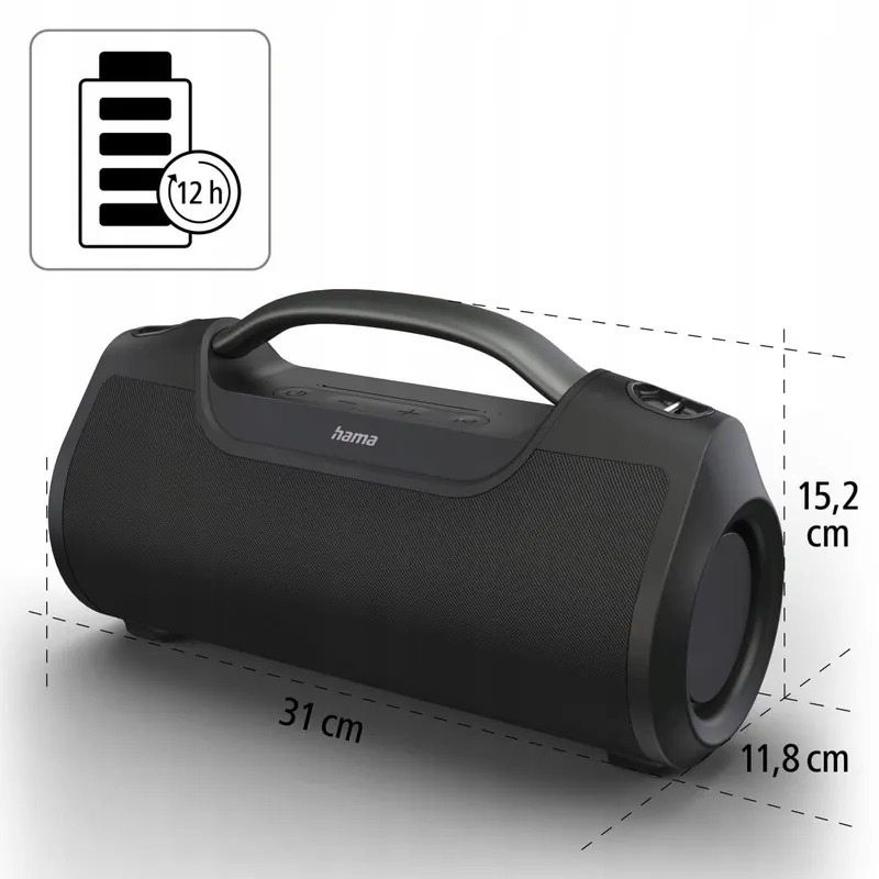HAMA SoundBarrel Bluetooth Luidspreker IPX6 60W 12u Accu — foto 4