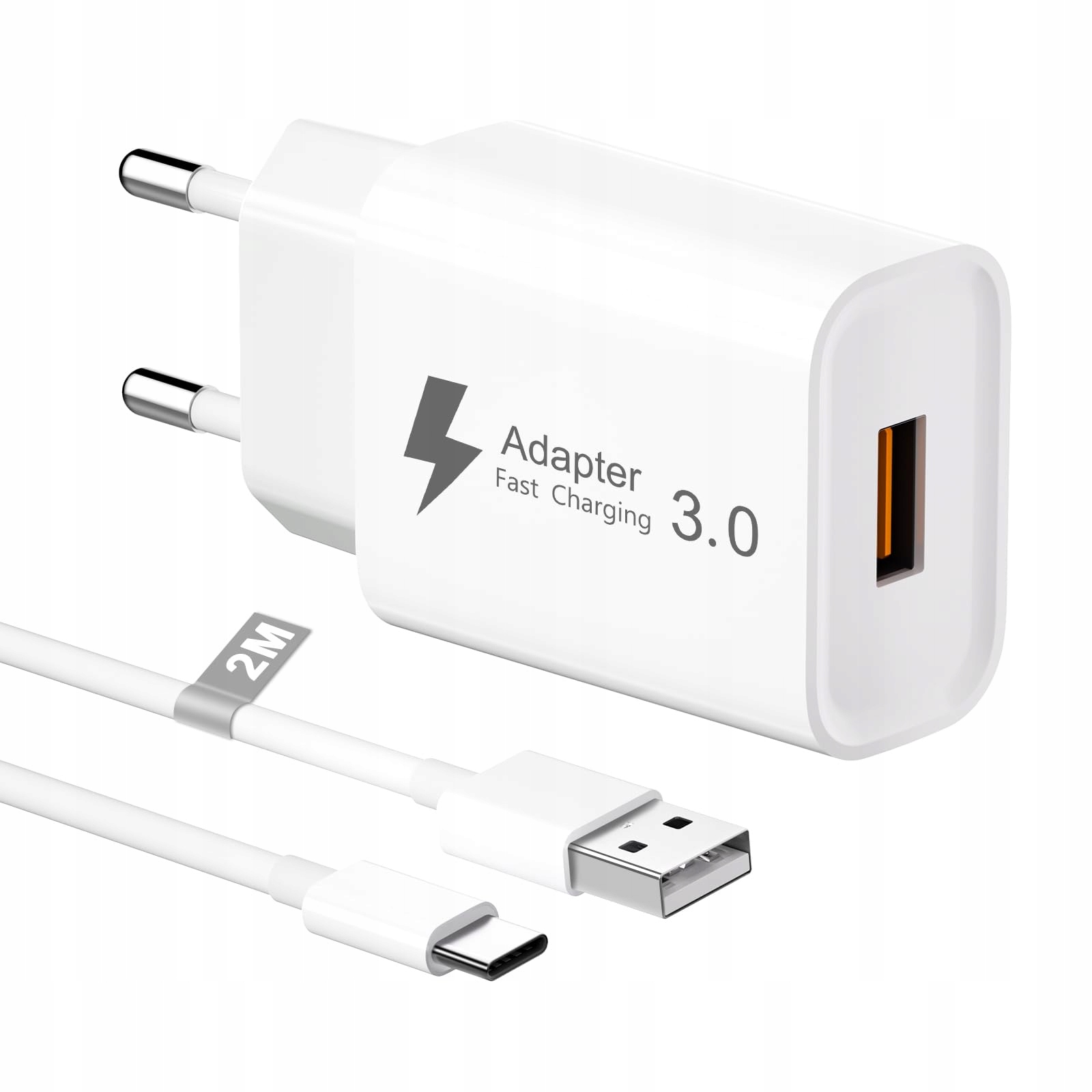 USB Oplader Met USB C Kabel 2m 18W Wit