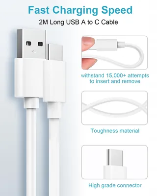 USB Oplader Met USB C Kabel 2m 18W Wit — miniatuur 5