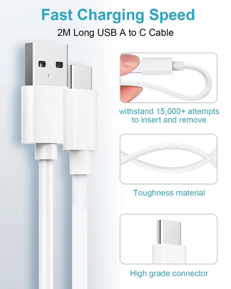 USB Oplader Met USB C Kabel 2m 18W Wit — foto 5