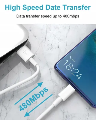 USB Oplader Met USB C Kabel 2m 18W Wit — miniatuur 4