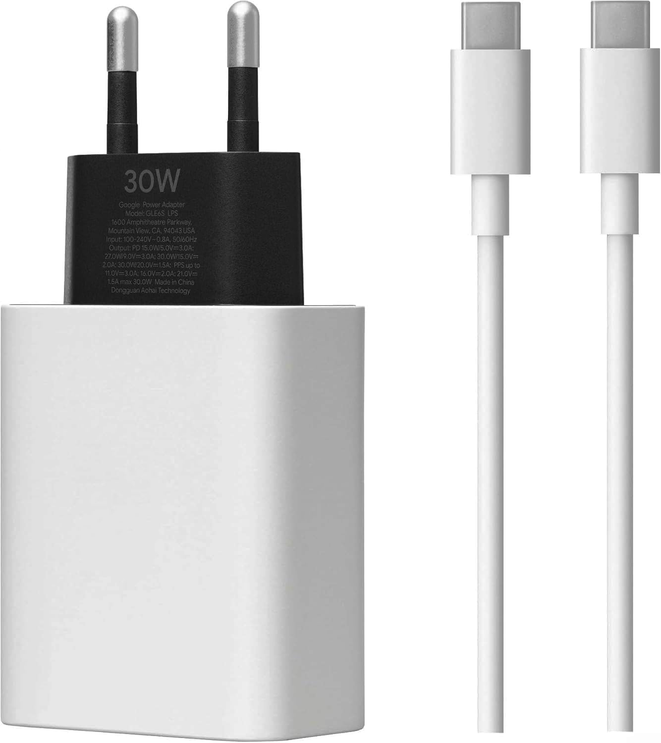 USB C Oplader 30W Google Pixel 9/9 Pro XL/9 Pro/9 Pro Fold/8