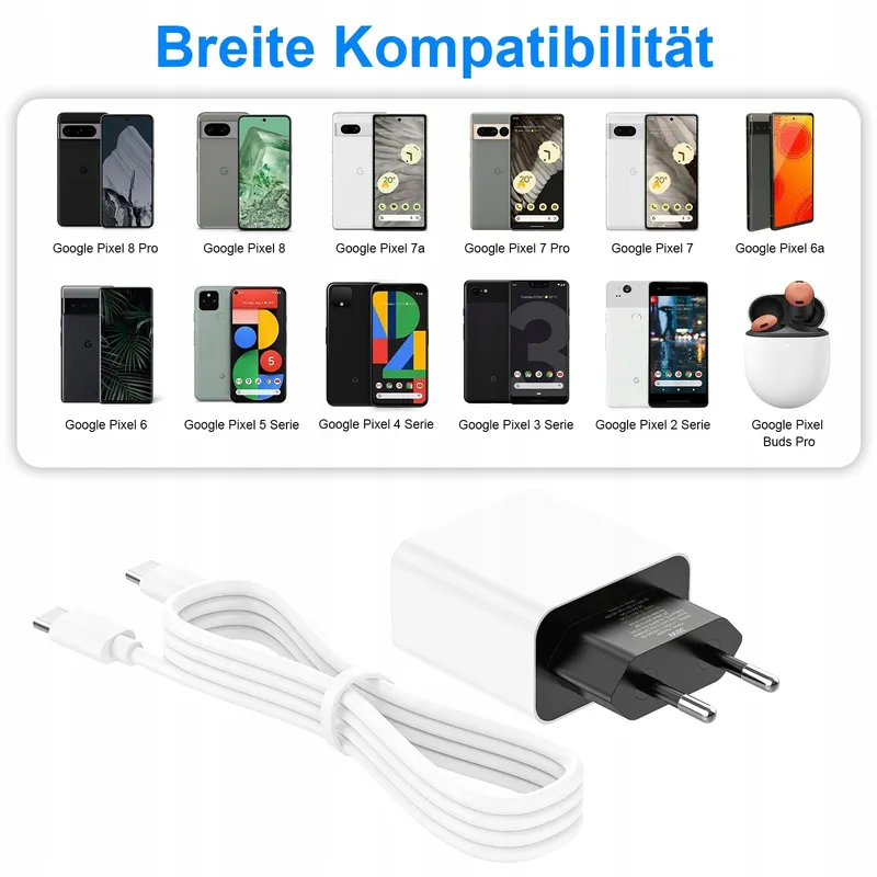USB C Oplader 30W Google Pixel 9/9 Pro XL/9 Pro/9 Pro Fold/8 — foto 7