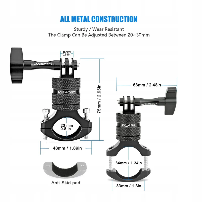 FOREVERCAM Fietshouder Actiecamera 360° GoPro DJI Insta360 — foto 4