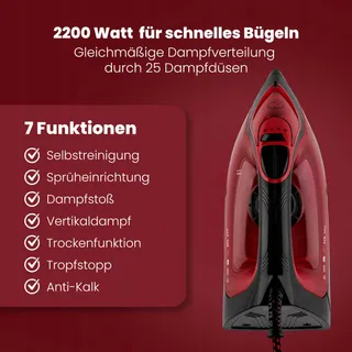 CLATRONIC Stoomstrijkijzer 2200W Keramische Zool 250ml Anti-kalk — miniatuur 3