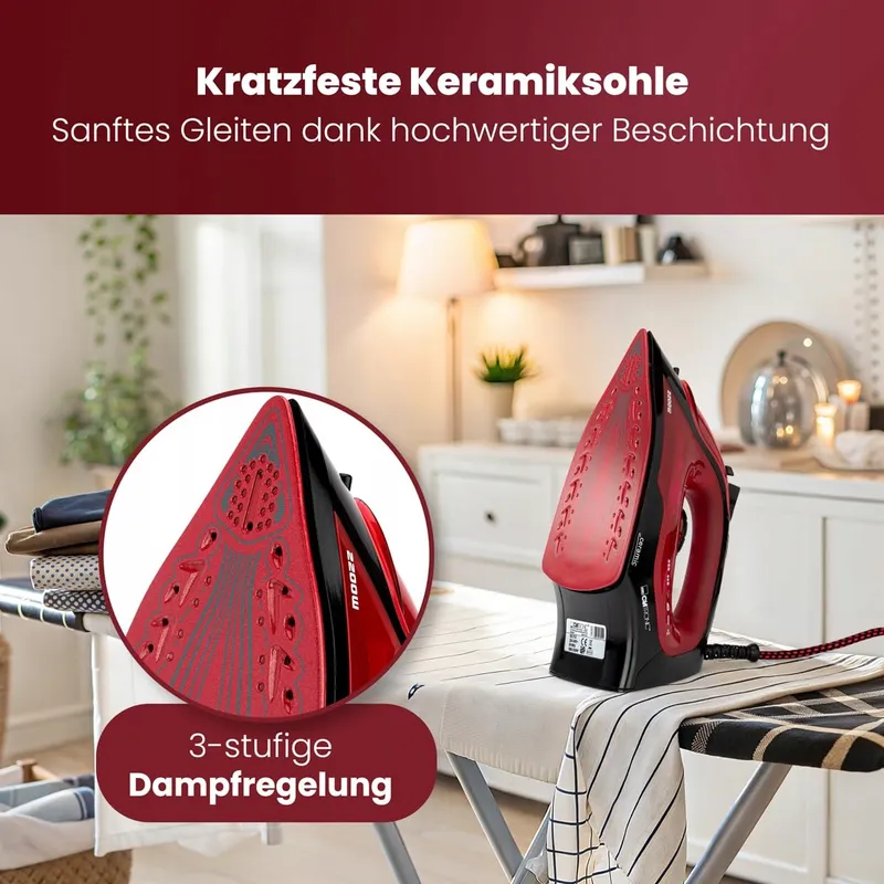 CLATRONIC Stoomstrijkijzer 2200W Keramische Zool 250ml Anti-kalk — foto 2