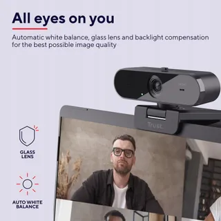 TRUST Taxon Webcam 2K QHD 2560x1440p USB PC Autofocus Groothoek — miniatuur 3