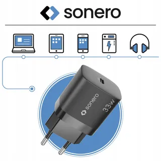 SONERO USB-C Oplader 33W GaN Snellader Telefoon Zwart — miniatuur 2