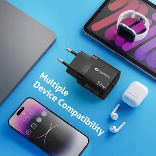 SONERO USB-C Oplader 33W GaN Snellader Telefoon Zwart — miniatuur 4
