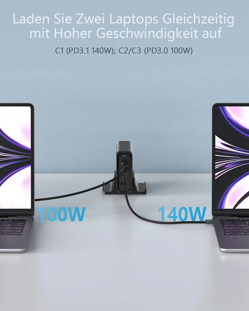OUFUYU USB C Oplader 240W PD3.1 4-Poorts MacBook iPhone — foto 4