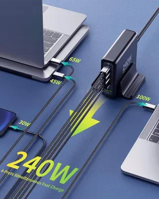 OUFUYU USB C Oplader 240W PD3.1 4-Poorts MacBook iPhone — miniatuur 8