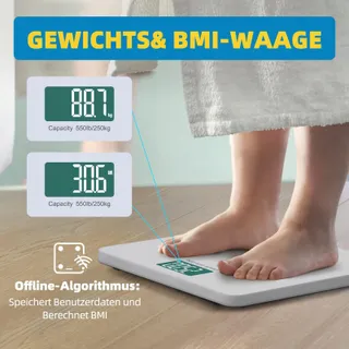 LEPULSE S5 Digitale Weegschaal 250kg Bluetooth BMI App Breed Platform — miniatuur 4
