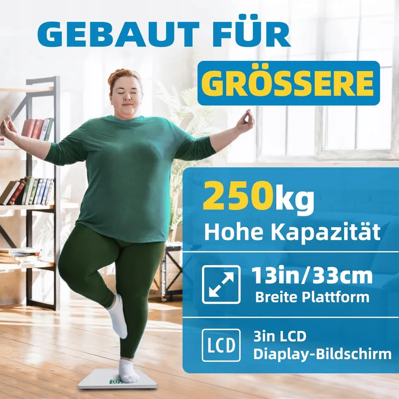 LEPULSE S5 Digitale Weegschaal 250kg Bluetooth BMI App Breed Platform — foto 3